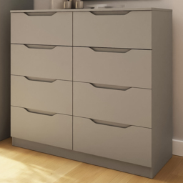 FWStyle Luno Brown 8 Drawer Modern Wide Chest of Drawers - thumbnail 1