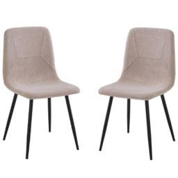 FWStyle Nova Esme 2 Seater Sintered Stone Square Dining Set Cream and Light Brown - thumbnail 2