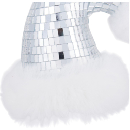Jingle Bell Boogie Silver Disco Santa Hat Christmas Tree Decoration - thumbnail 3