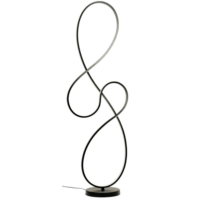 ValueLights Infinity Swirl Black Integrated LED Floor Lamp - image 1