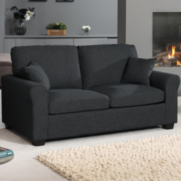 Dawson 2 Seater Black Fabric Sofa Bed