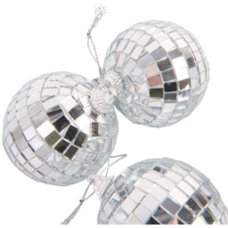 Silver Mirror Bauble 6 Pack - thumbnail 4