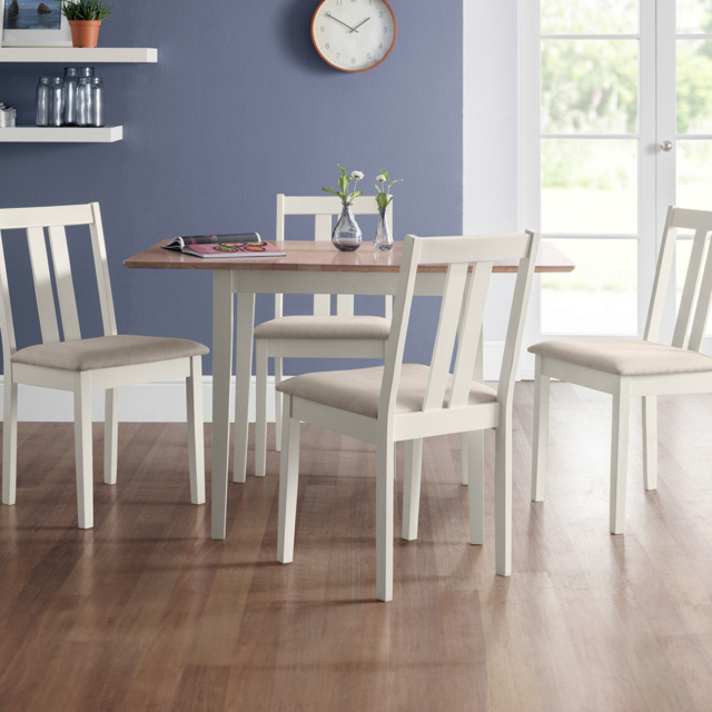 Julian Bowen Rufford 4 Seater Dining Set Ivory - image 1