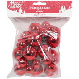 Pack of 4 Traditional Bauble Picks - thumbnail 1