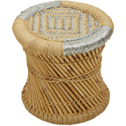 Premier Housewares Rowan Natural and Grey Chair with Stool - thumbnail 2