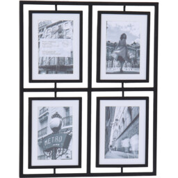 Alston 4 Photo Black Metal Multi Aperture Photo Frame