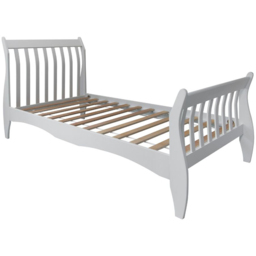 Noa and Nani Astrid Single White Sleigh Frame Bed - thumbnail 2