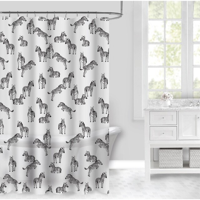Bathstore Zebra Pattern Shower Curtain 180 x 180cm