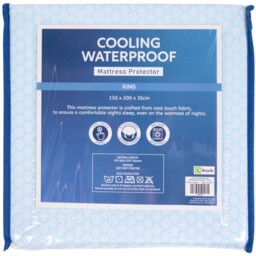 Blue King Size Cooling Waterproof Mattress Protector