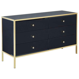 Birlea Fenwick 6 Drawer Black Wide Chest of Drawers - thumbnail 2