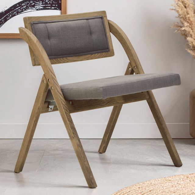 Premier Housewares Cebu Grey Wash Elm Wood Folding Chair - image 1
