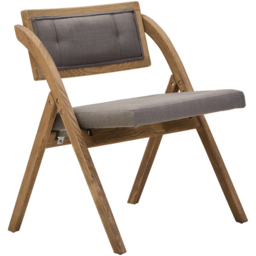 Premier Housewares Cebu Grey Wash Elm Wood Folding Chair - thumbnail 2
