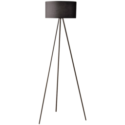Kliving Black Cotton Shade Metal Tripod Floor Lamp - thumbnail 1