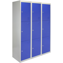 Monstershop 3 Door Blue Metal Storage Locker 3 Pack - thumbnail 2