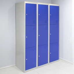 Monstershop 3 Door Blue Metal Storage Locker 3 Pack