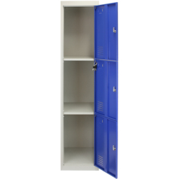 Monstershop 3 Door Blue Metal Storage Locker 3 Pack - thumbnail 4