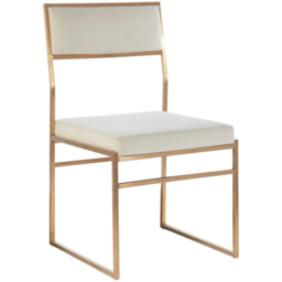 Premier Housewares Mian Milky White Velvet Dining Chair - thumbnail 2