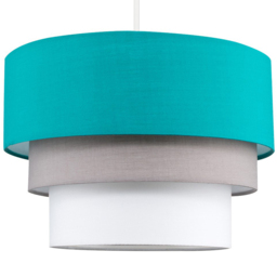 ValueLights Aztec 3-Tier Fabric Teal Ceiling Light Shade