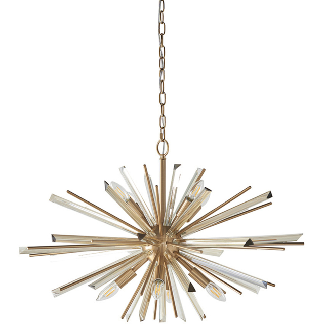 Merano Salerno Antique Brass and Champagne 8 Light Ceiling Pendant - image 1