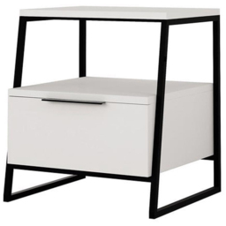 FWStyle Pal White Single Door Bedside Table - thumbnail 2