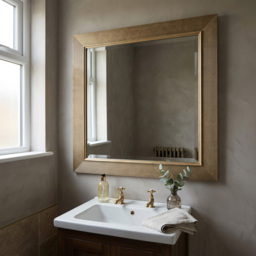 Bronze Bevelled Square Mirror - thumbnail 2