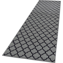 Smart Living Trellis Grey and Black Non-Slip Mat with Gel Backing 67 x 220cm