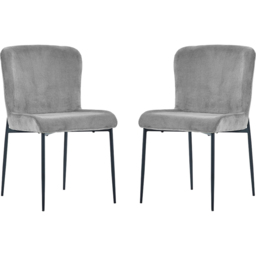 Julian Bowen Leonie Set of 2 Grey Velvet Dining Chairs - thumbnail 2