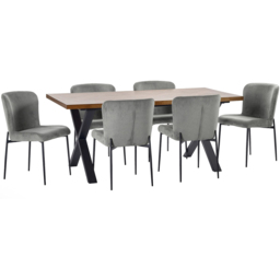 Julian Bowen Leonie Set of 2 Grey Velvet Dining Chairs - thumbnail 4