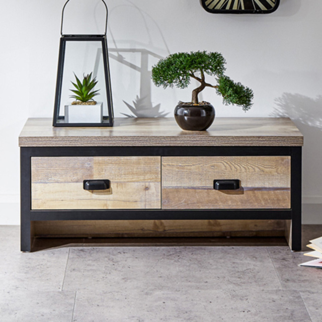 GFW Boston Oak 2 Drawer Coffee Table - image 1