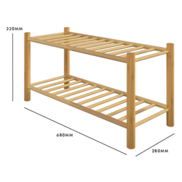 Living Elements Single Shelf Bamboo Shoe Rack - thumbnail 4