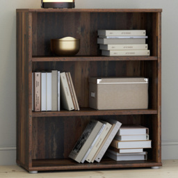 Florence Essential 2 Shelf Vintage Oak Low Wide Bookcase