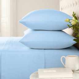 Helena Springfield Double Chambray Blue Brushed Cotton Flat Sheet - thumbnail 2