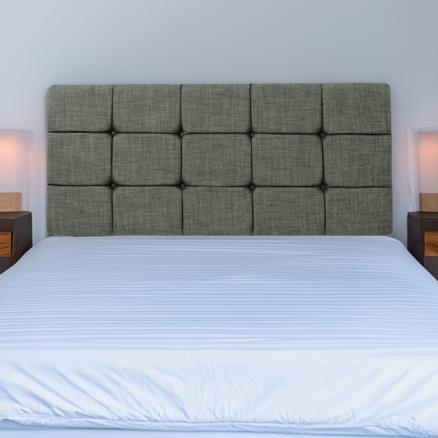 Bedmaster Pearl Small Double Charcoal Linen Squared Headboard - image 1