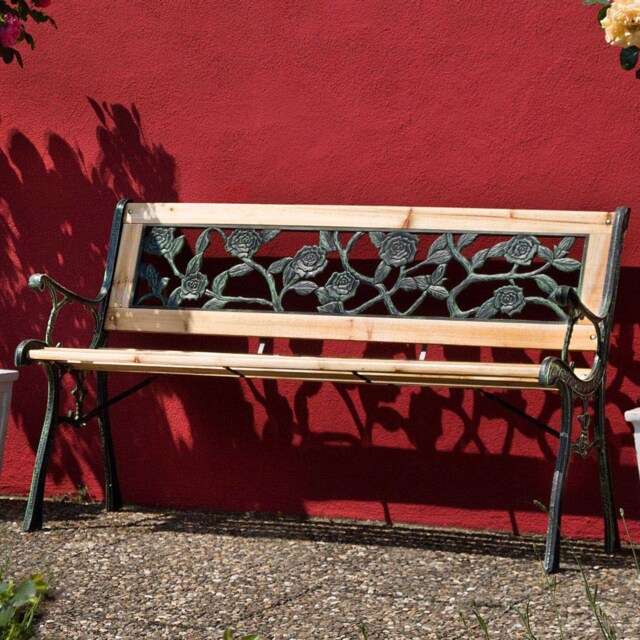 tectake Marina 2 Seater Brown Garden Bench - image 1