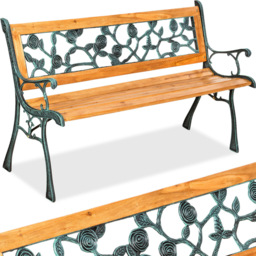 tectake Marina 2 Seater Brown Garden Bench - thumbnail 2