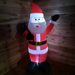 Samuel Alexander Standing Santa with Gift in Sack Inflatable Christmas Decoration 4ft - thumbnail 4