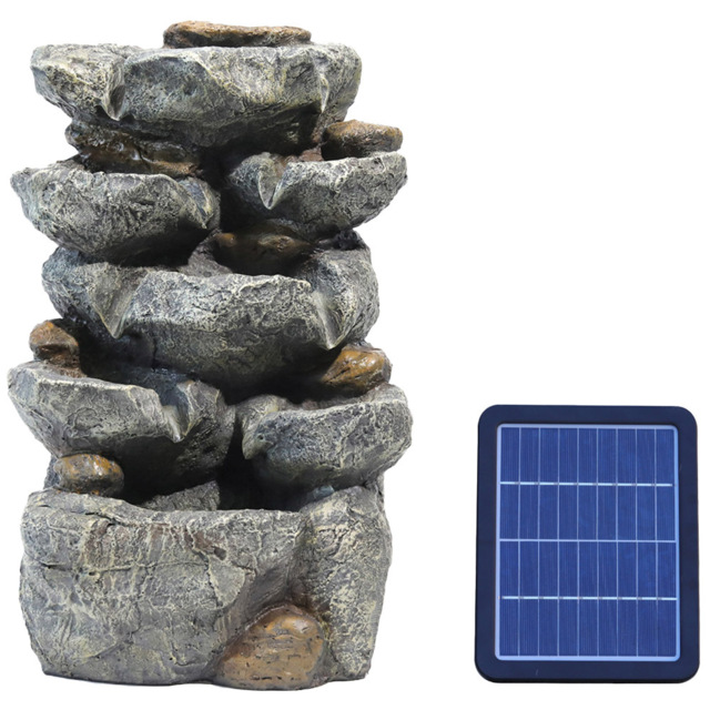 Living and Home Multi Tier Grey Rockery Fountain - image 1