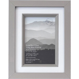 Evie Mounted Inlay Photo Frame Grey 6 x 4 inch
