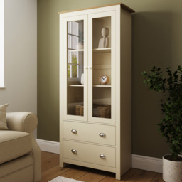 GFW Lancaster Cream 2 Door 2 Drawer Display Unit - thumbnail 1