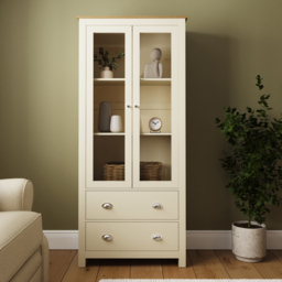 GFW Lancaster Cream 2 Door 2 Drawer Display Unit - thumbnail 3
