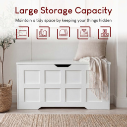 Vida Designs White Ottoman Storage Box Large - thumbnail 4