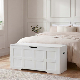 Vida Designs White Ottoman Storage Box Large - thumbnail 3
