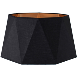 ValueLights Toke Geometric Matt Black and Copper Floor Lamp Shade