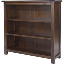 Boston 3 Shelf Dark Lacquer Finish Low Bookcase - thumbnail 2