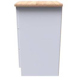 Crowndale Warwick White Ash and Oak 3 Drawer Bedside Cabinet - thumbnail 3