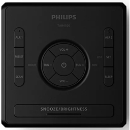 Philips TAR4500 Dual Alarm FM Clock Radio with USB-C Charging Port - thumbnail 3