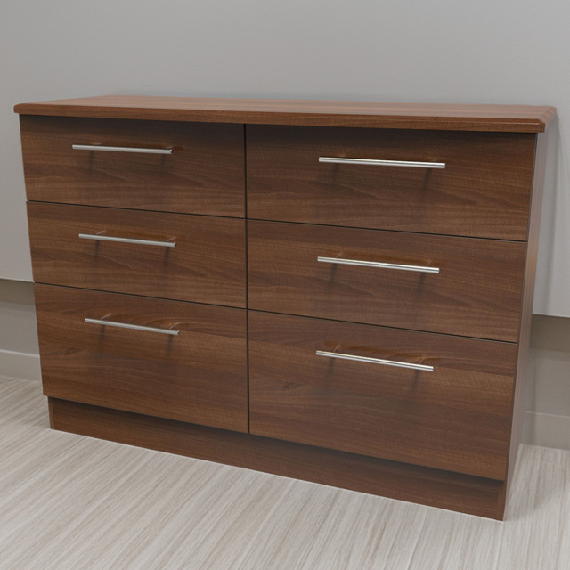 Crowndale Sherwood Noche Walnut 6 Drawer Wide Midi Chest of Drawers - image 1