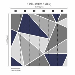 Superfresco Easy Trinity Geometric Navy Wall Mural - thumbnail 3