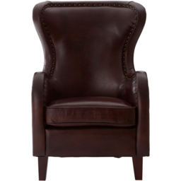 Premier Housewares Victor Brown Leather Lounge Chair - thumbnail 3