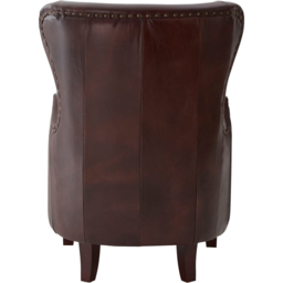Premier Housewares Victor Brown Leather Lounge Chair - thumbnail 4
